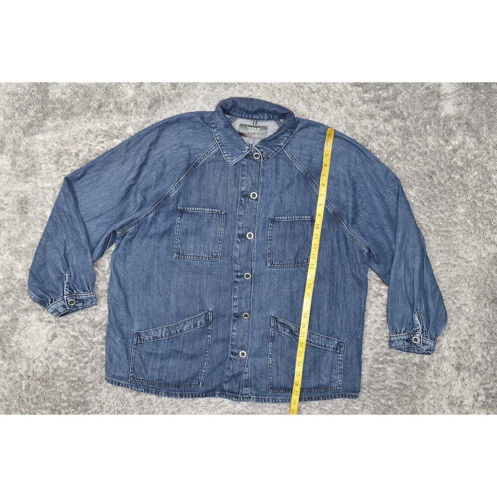 Torrid Blue Basic Jacket Plus Size 2 Lyocell Blen… - image 5